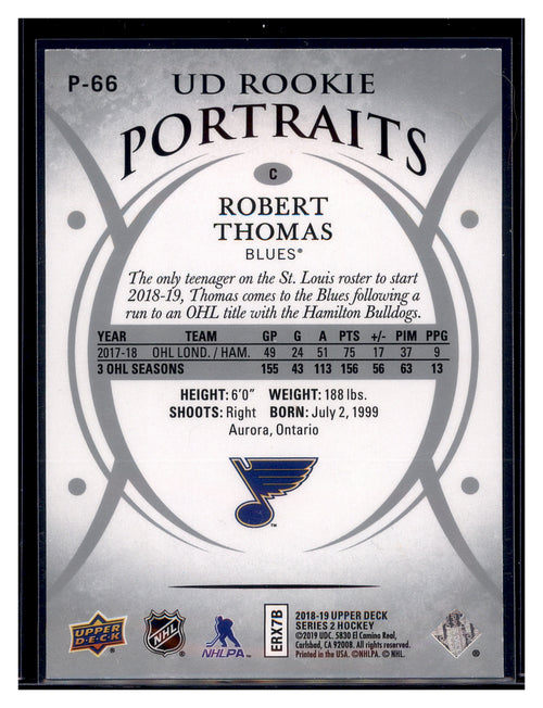 2018-19 Upper Deck #P-66 Robert Thomas UD Portraits