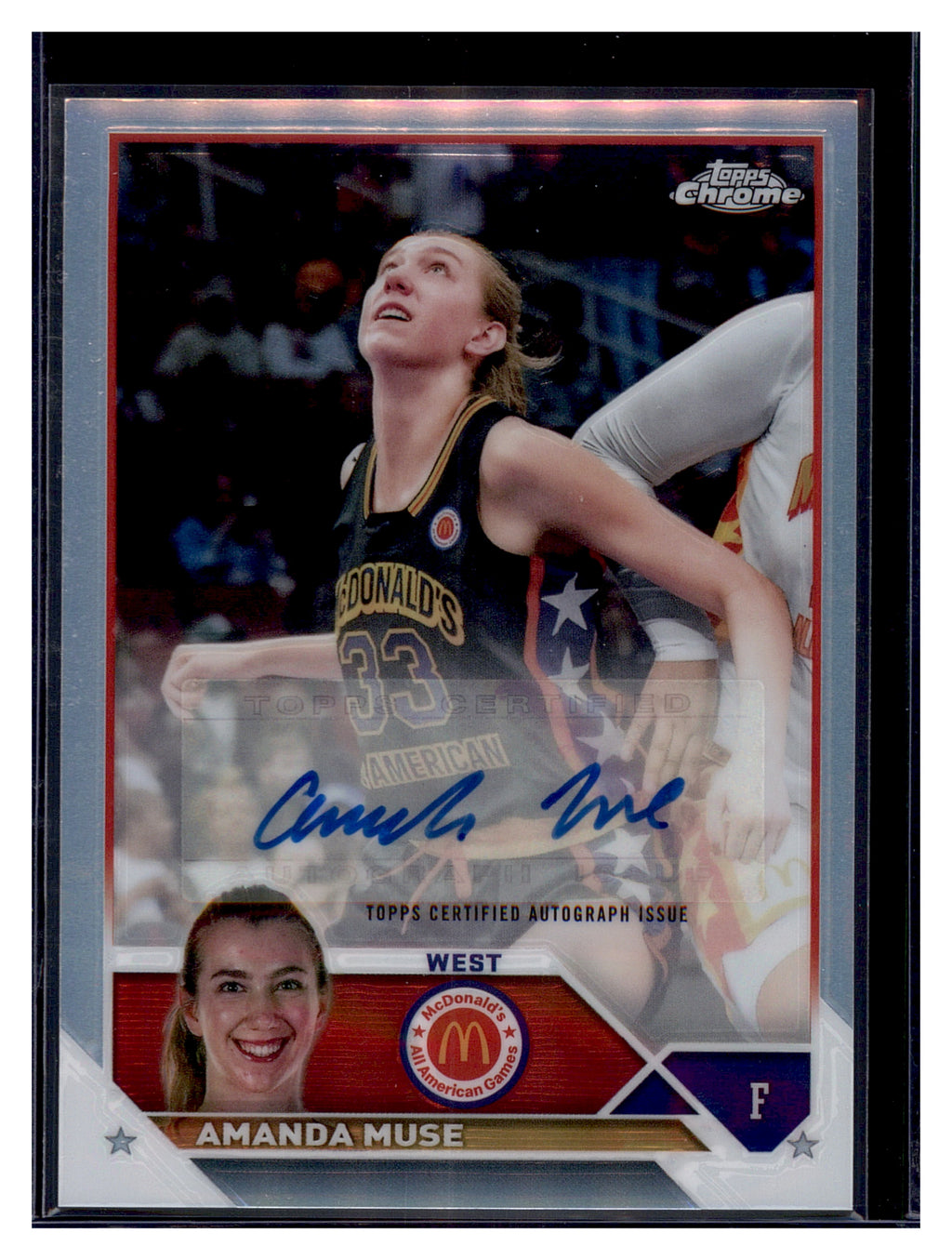 2023 Topps Chrome McDonald's All American #CA-AM Amanda Muse Chrome Autographs