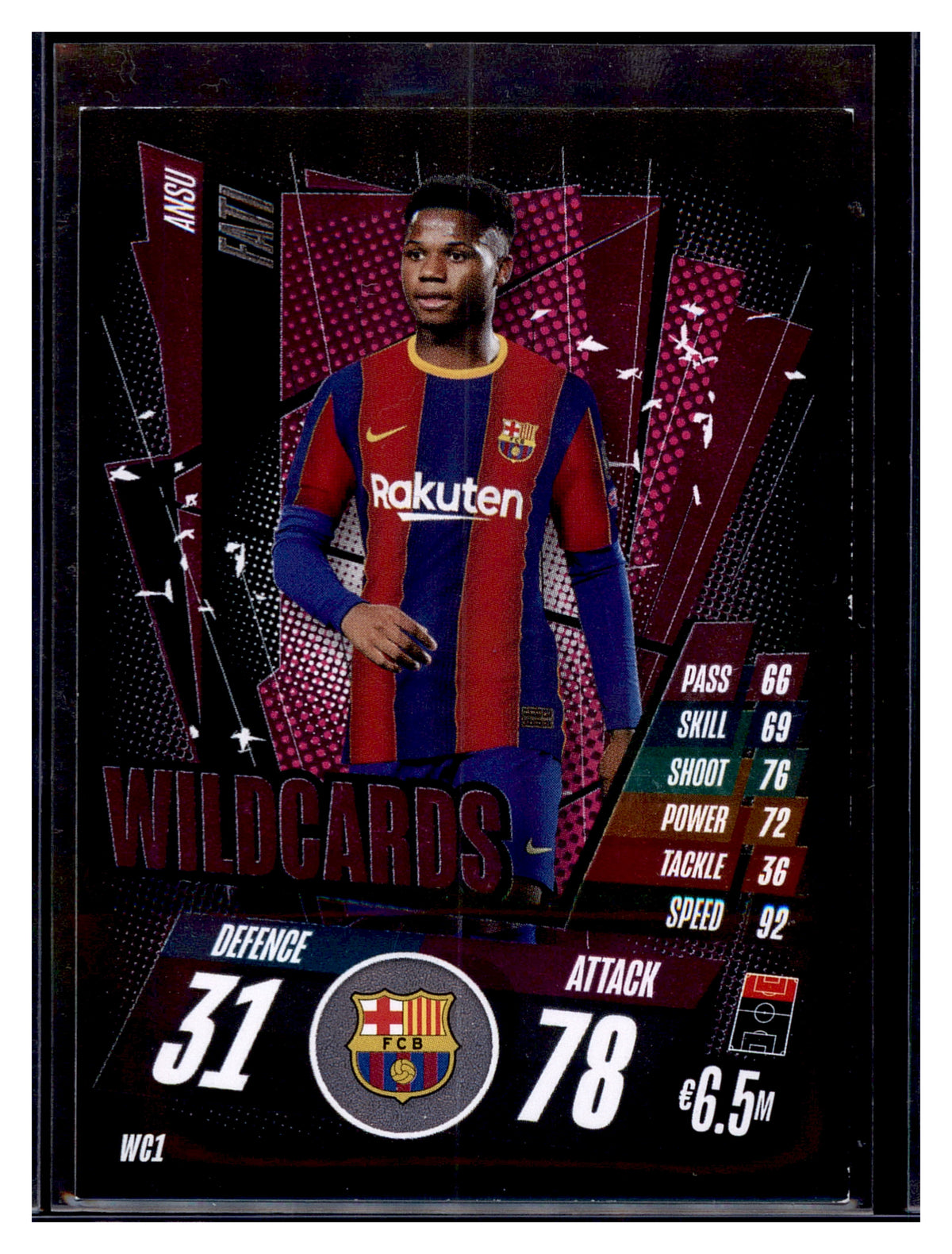 2020-21 Topps Match Attax UEFA Champions League #WC1 Ansu Fati Wildcards