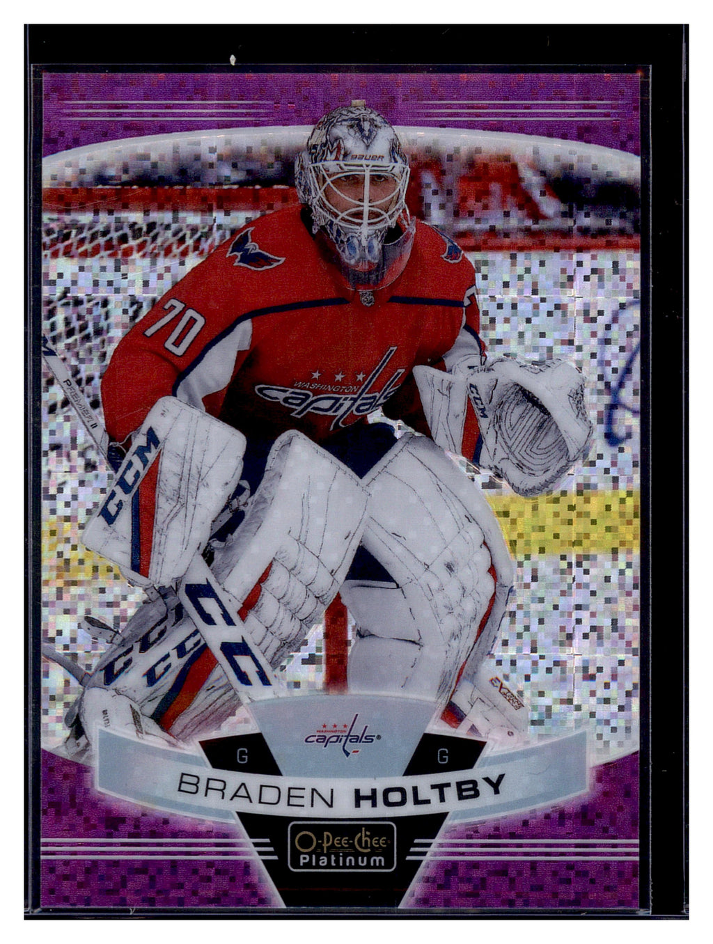 2019-20 O-Pee-Chee Platinum #120 Braden Holtby Violet-Pixels #/399