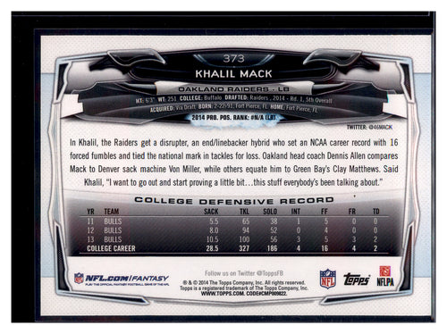 2014 Topps #373 Khalil Mack
