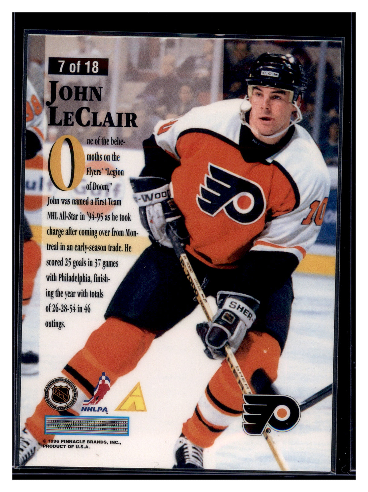 1995-96 Zenith #7 John LeClair Gifted Grinders