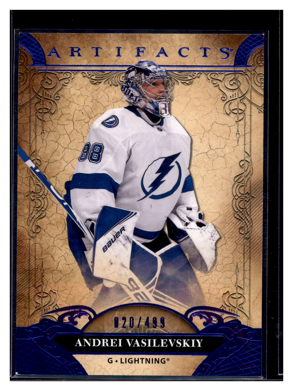 2020-21 Upper Deck Artifacts #61 Andrei Vasilevskiy Blue Sapphire #/499