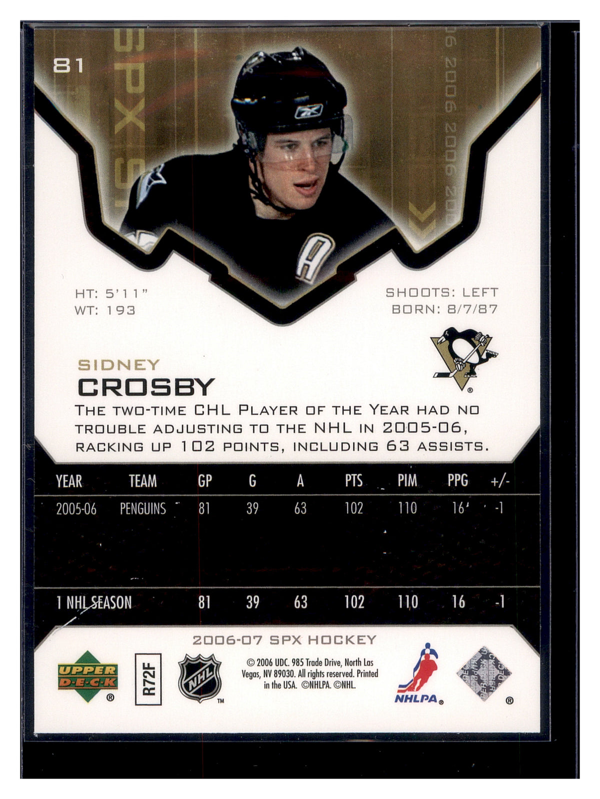 2006-07 SPx #81 Sidney Crosby