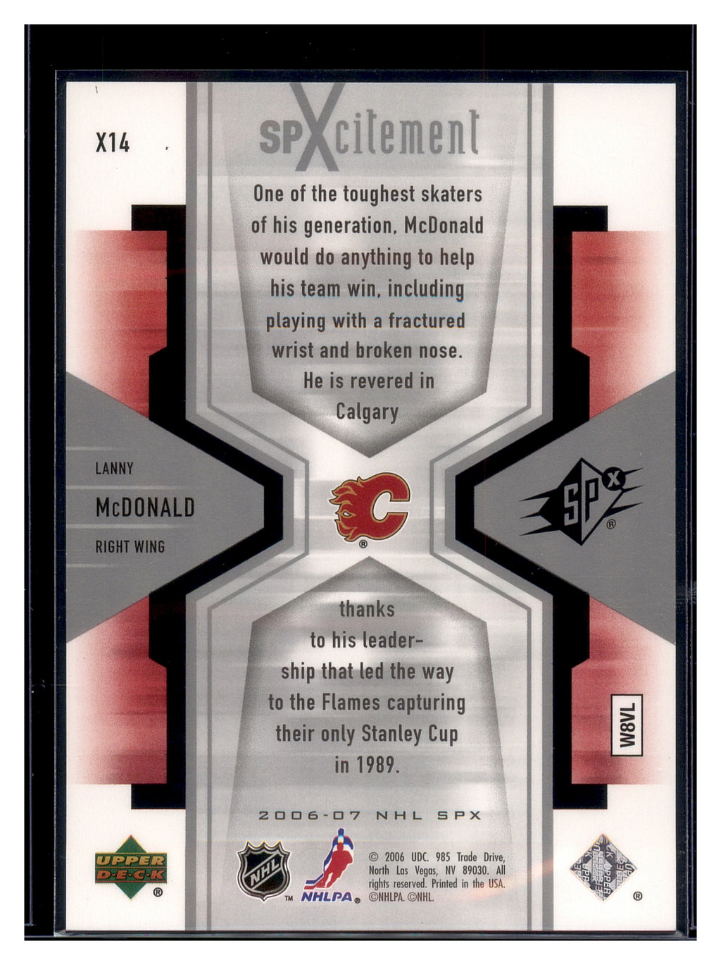 2006-07 SPx #X14 Lanny McDonald SPXcitement Spectrum #/99