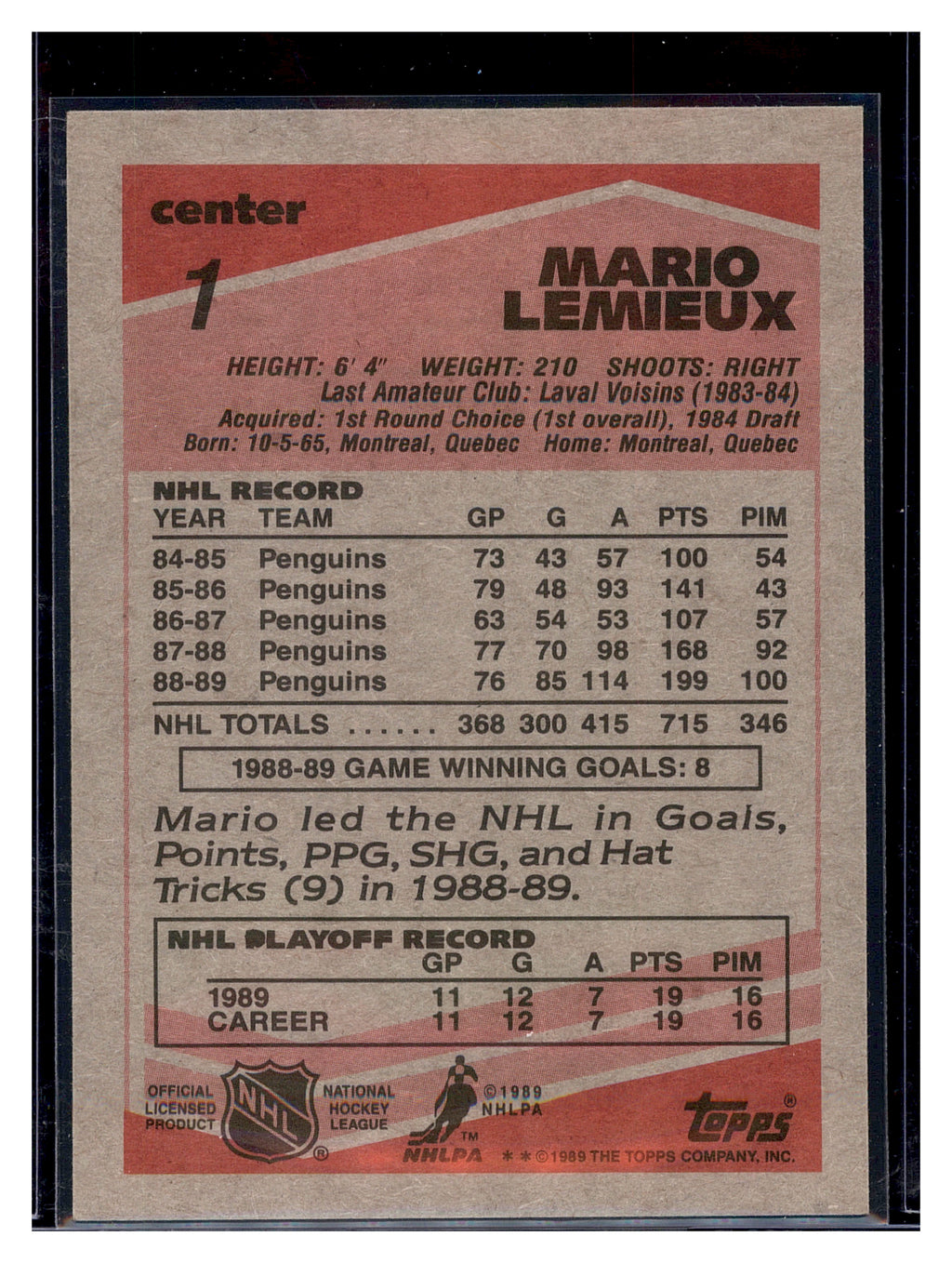 2000-01 O-Pee-Chee #9 Mario Lemieux Topps Mario Lemieux Reprints