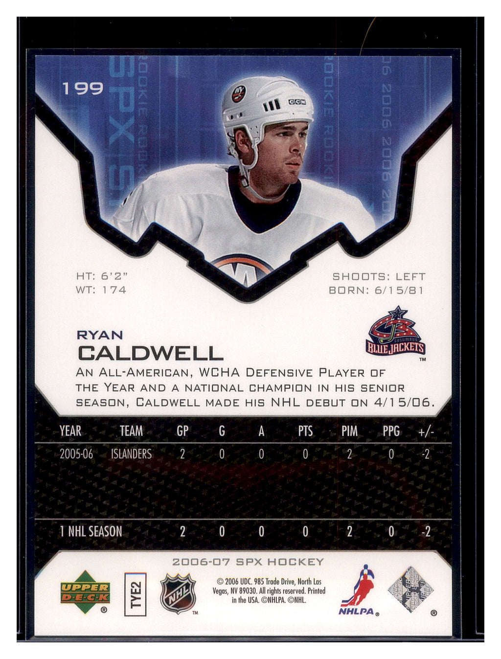 2006-07 SPx #199 Ryan Caldwell #/1999