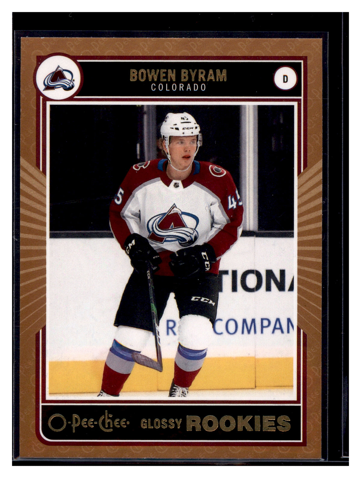 2020-21 Upper Deck #R-13 Bowen Byram O-Pee-Chee Glossy Rookies Bronze