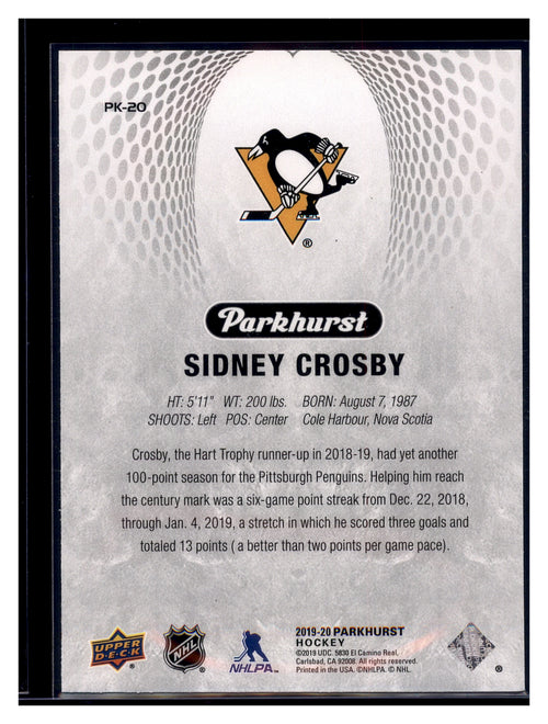 2019-20 Parkhurst #PK-20 Sidney Crosby Parkies