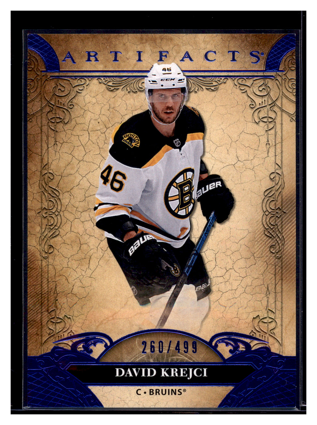2020-21 Upper Deck Artifacts #72 David Krejci Blue Sapphire #/499