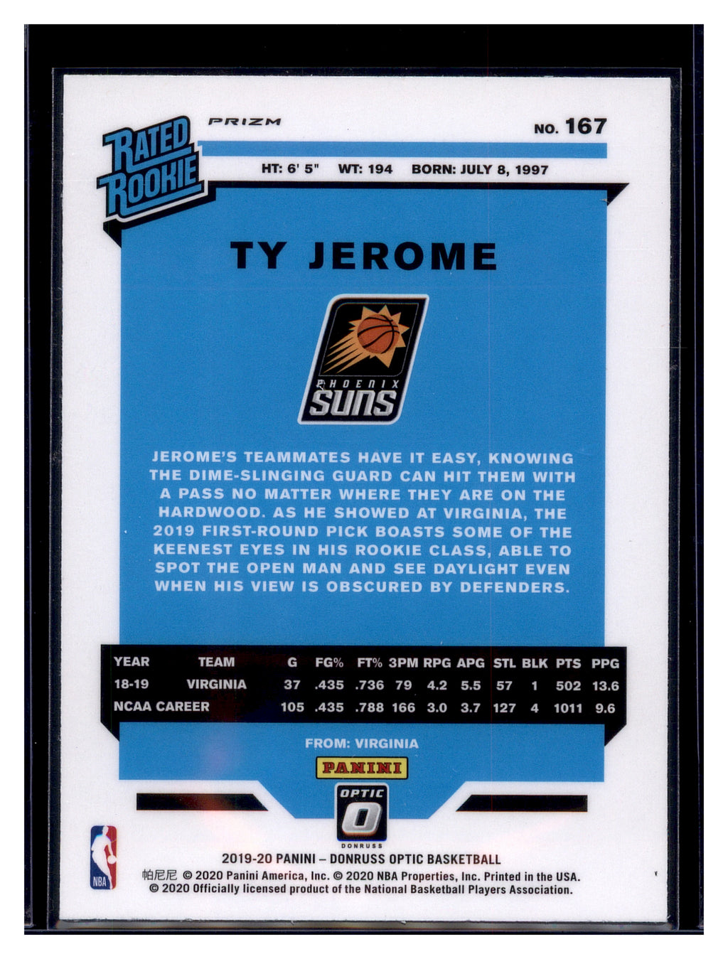 2019-20 Donruss Optic #167 Ty Jerome Choice