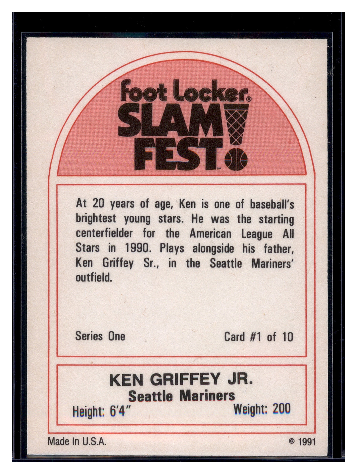 1991 Foot Locker Slam Fest #1 Ken Griffey Jr.