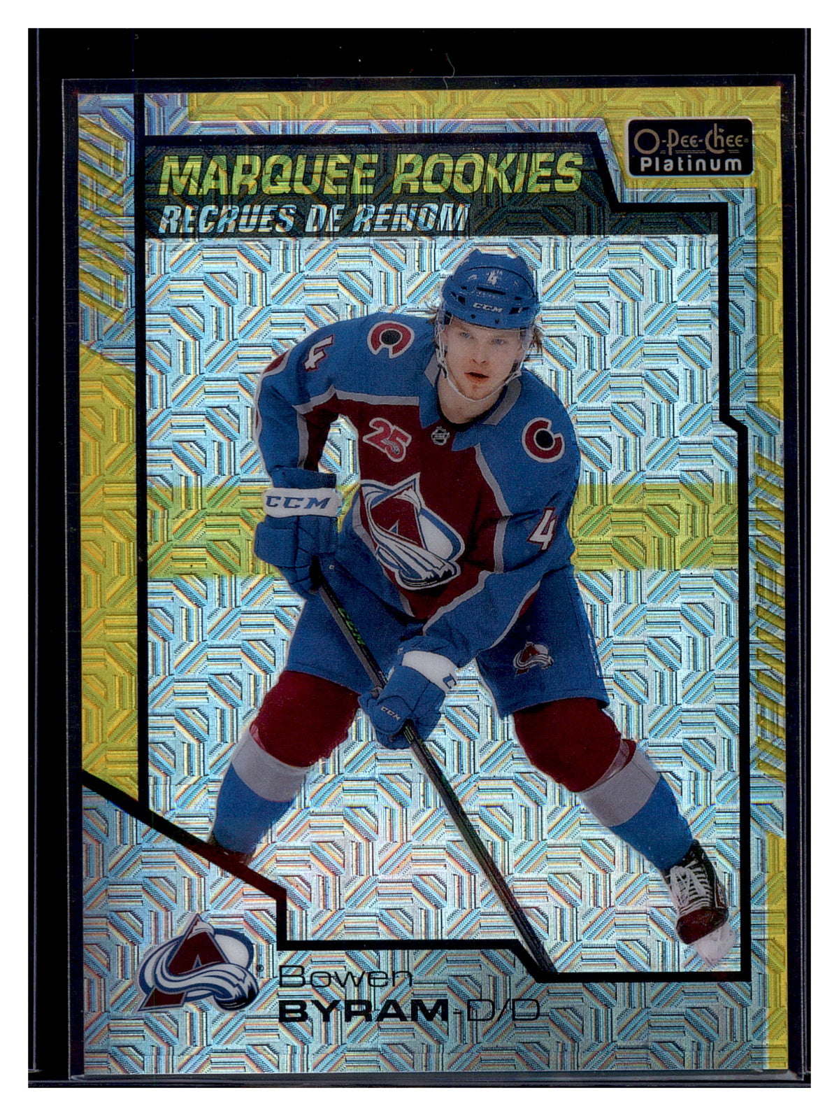 2020-21 O-Pee-Chee Platinum #152 Bowen Byram Yellow-Traxx #/249