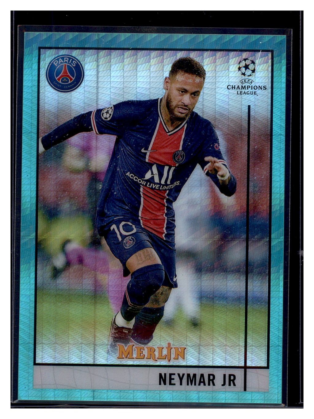2020-21 Merlin UEFA Champions League #58 Neymar Jr Aqua Prism