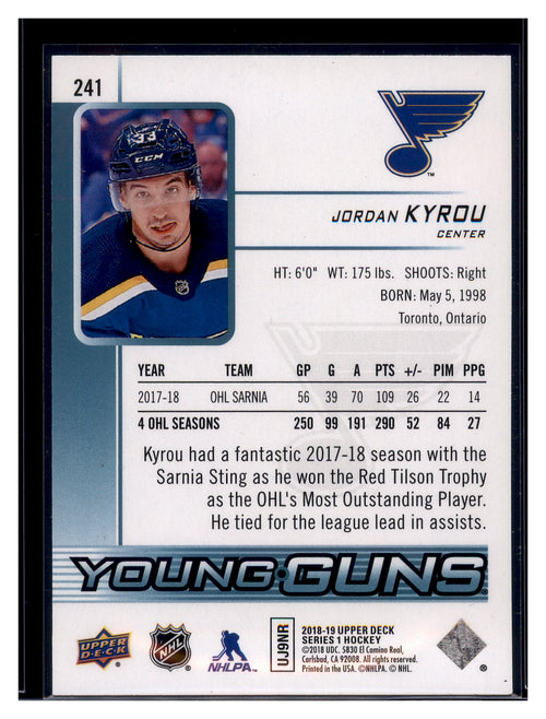 2018-19 Upper Deck #241 Jordan Kyrou