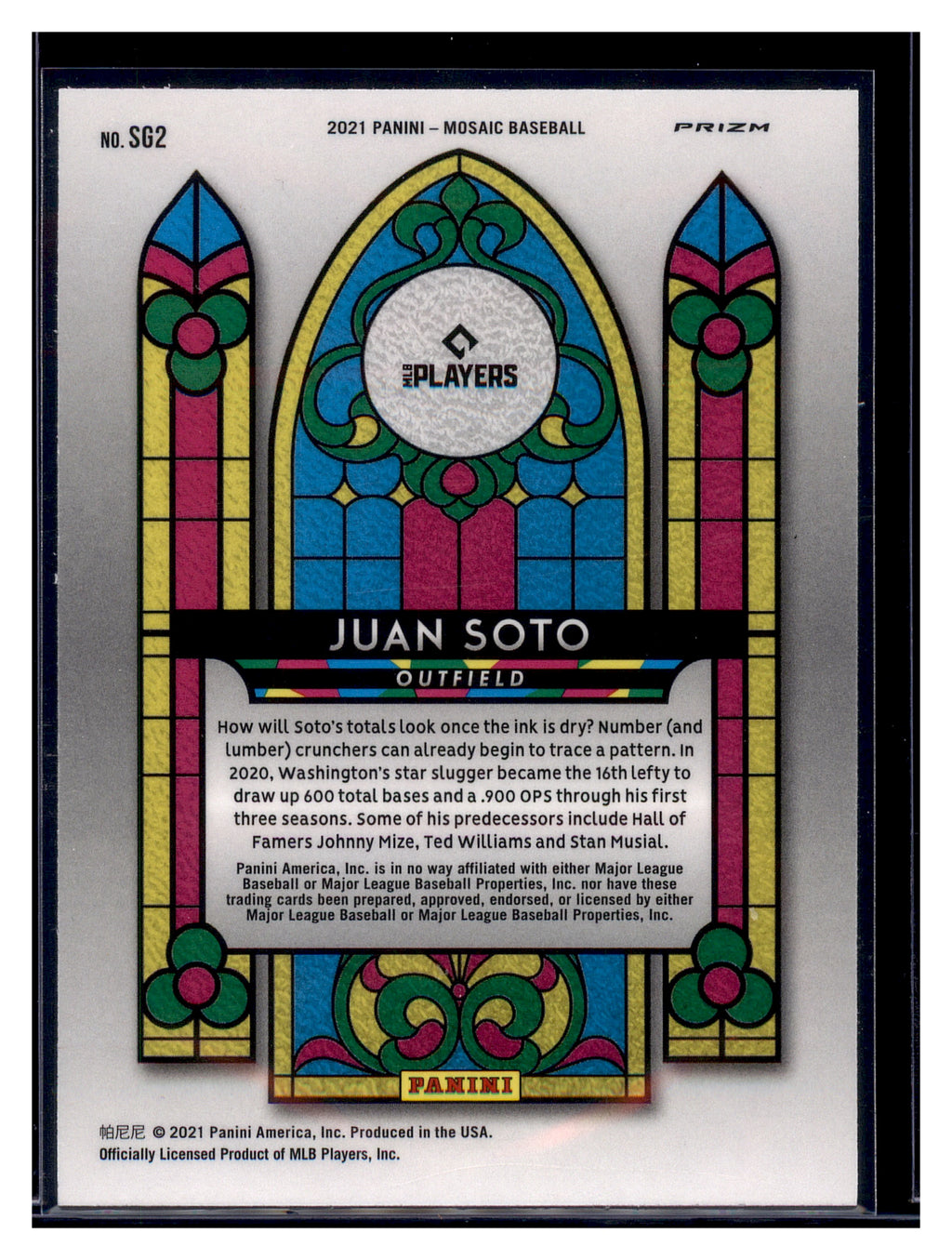 2021 Panini Mosaic #SG2 Juan Soto Stained Glass