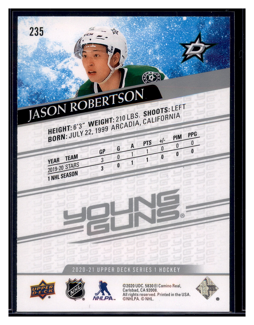 2020-21 Upper Deck #235 Jason Robertson