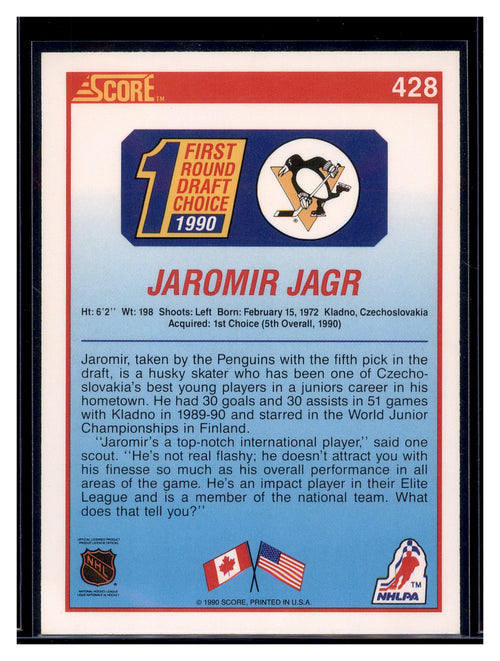 1990-91 Topps #NNO Checklist UER Jaromir Jagr