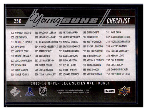 2015-16 Upper Deck #250 Connor McDavid / Sam Bennett