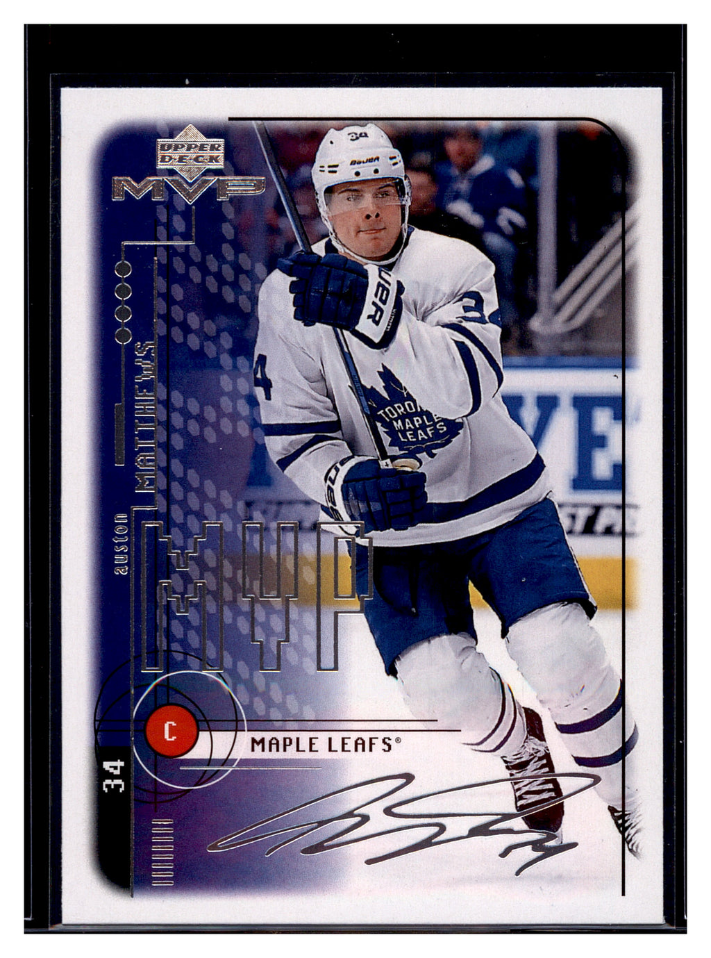 2018-19 Upper Deck MVP #10 Auston Matthews 20th Anniversary Silver Script