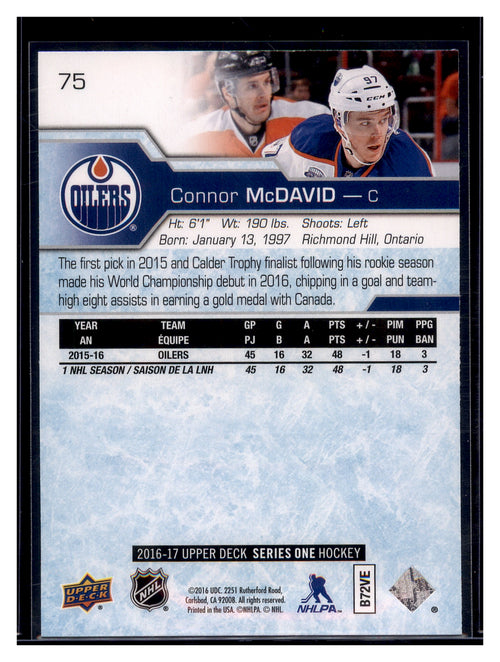 2016-17 Upper Deck #75 Connor McDavid