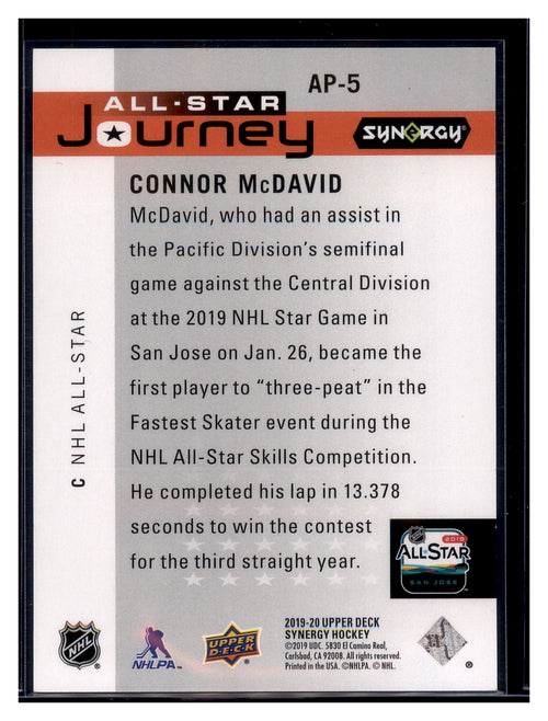 2019-20 Upper Deck Synergy #AP-5 Connor McDavid All-Star Journey #/799